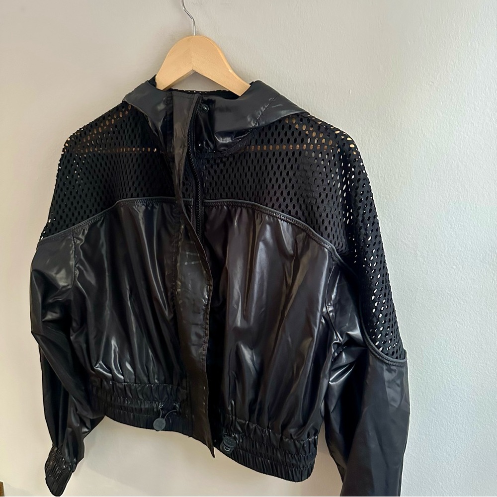 IVY PARK Black Mesh Bomber Jacket, Small - Picture 4 of 8